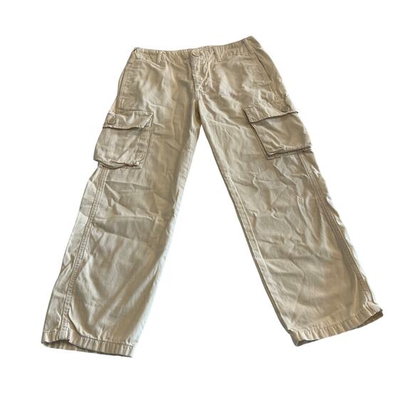 Frame Relaxed Utility Cargo Pant Cropped in Flax Size 24 - Picture 2 of 10